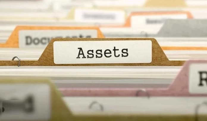 What are assets in a will depicted by a file folder named "Assests"