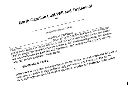 Essentials of a North Carolina Will Document