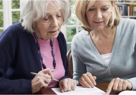 Woman witnessing a will