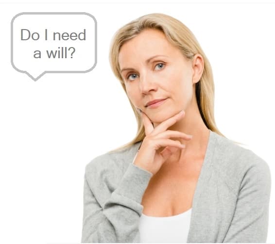 Older woman contemplating "Do I need a will?"
