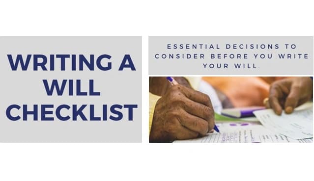 Writing a will checklist