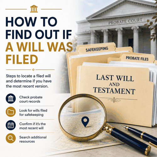 How to Find Out If a Will Was Filed How to find out if a will was filed by checking probate court records, wills filed for safekeeping, and the most recent will.