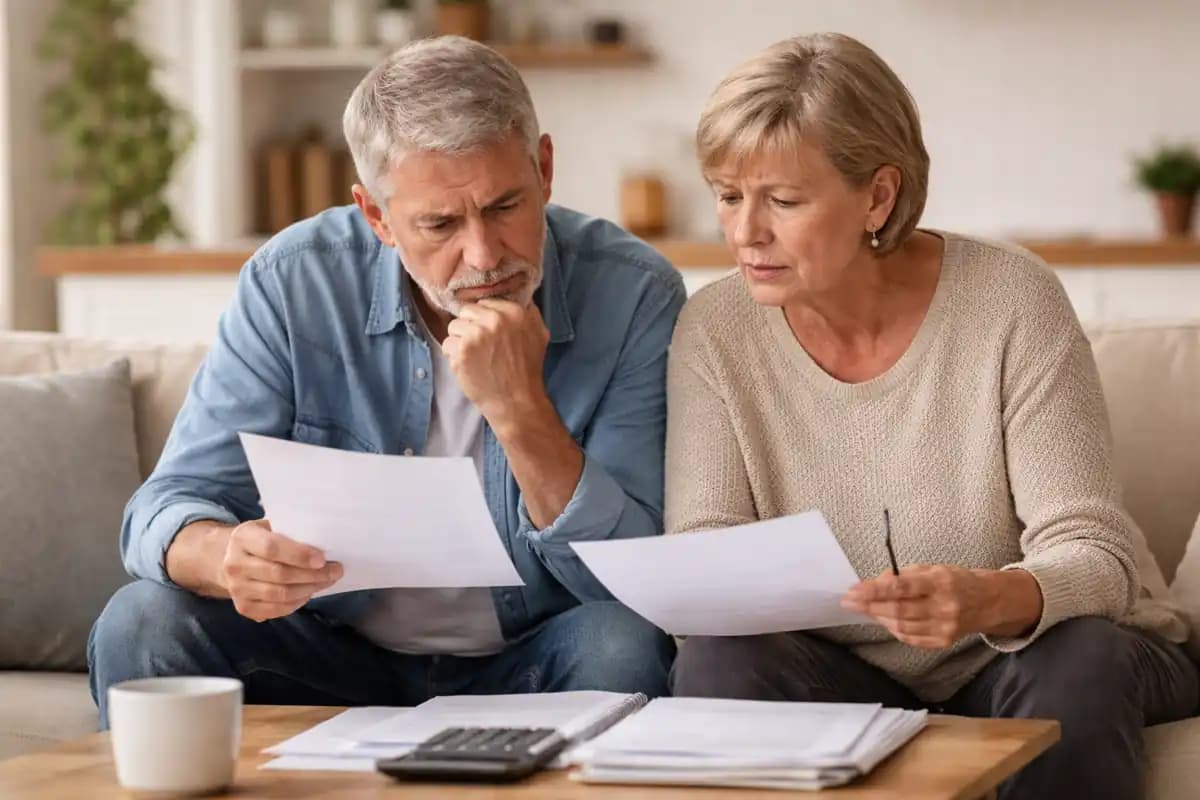 couple-reviewing-documents Couple searching on how to find a deceased person’s will without going to court.
