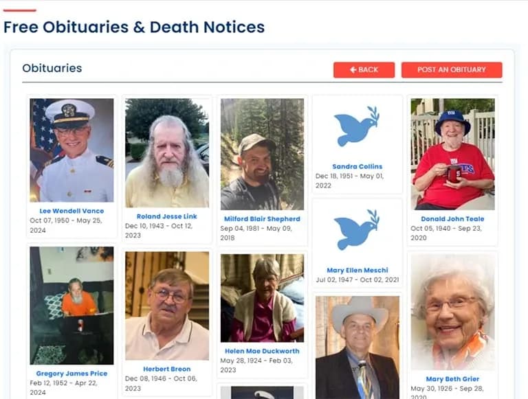 Obituaries by Last Name Search Results Obituaries by last name displayed in an online obituary directory