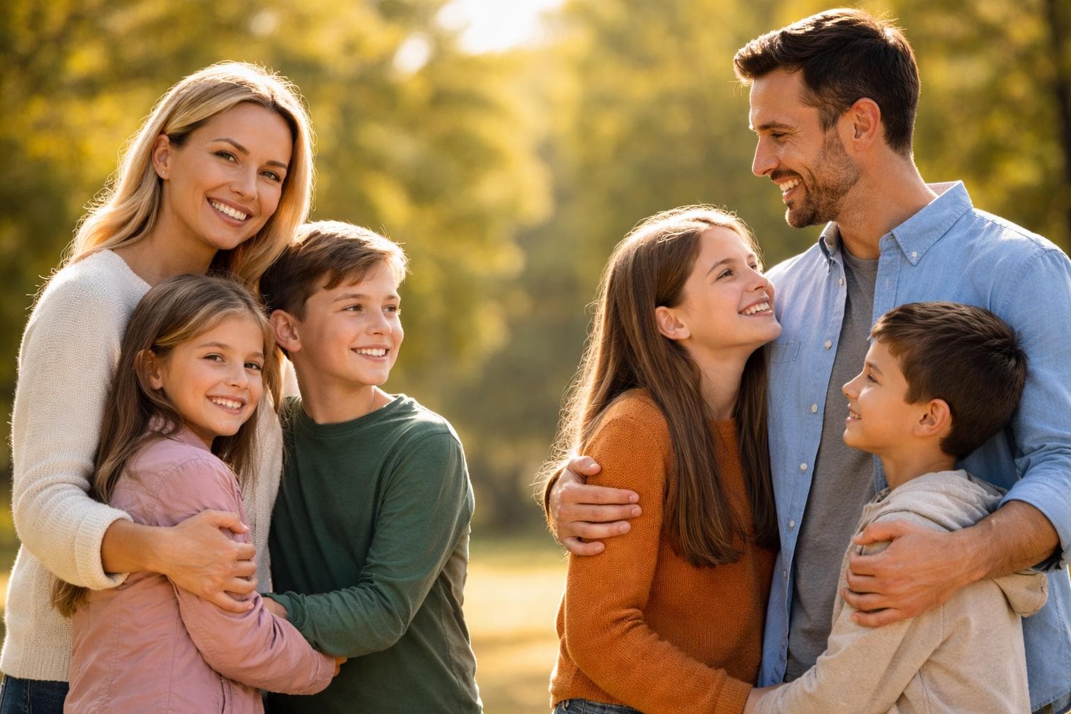 Stepchildren Inheritance Rights in a Blended Family Stepchildren inheritance rights illustrated by blended family parents hugging their children